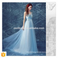 China Supplier Appliqued Beaded Light Blue élégante robes de soirée longues pour Noël Party Homecoming Dinner Dress